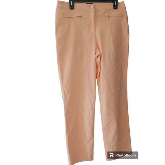 JM Collection Womens's Slim Leg Pants Coral 12 - Picture 1 of 7